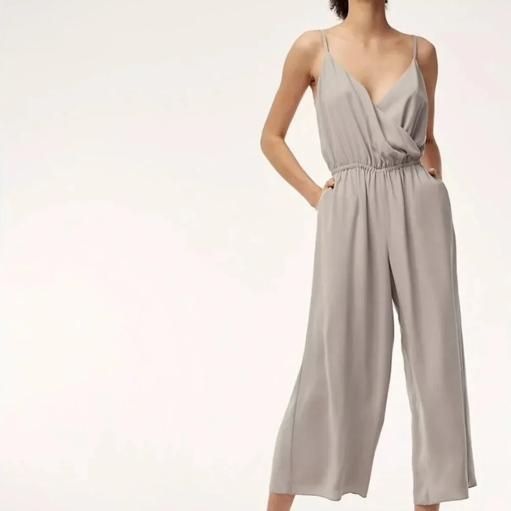 Wilfred Dusty Pink Holiday Party Evening Wedding Light Jumpsuit Size Large - Picture 5 of 16